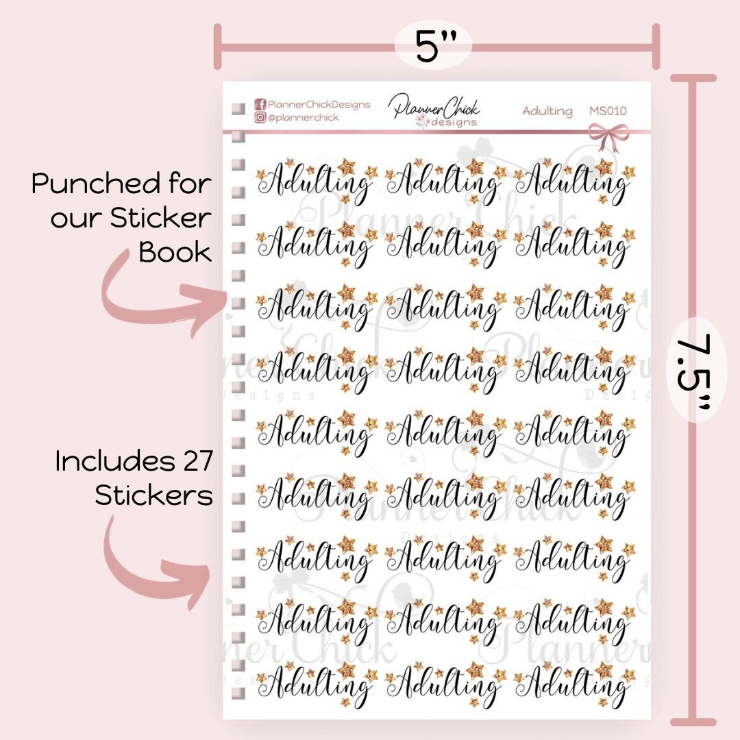 Adulting Script Planner Stickers
