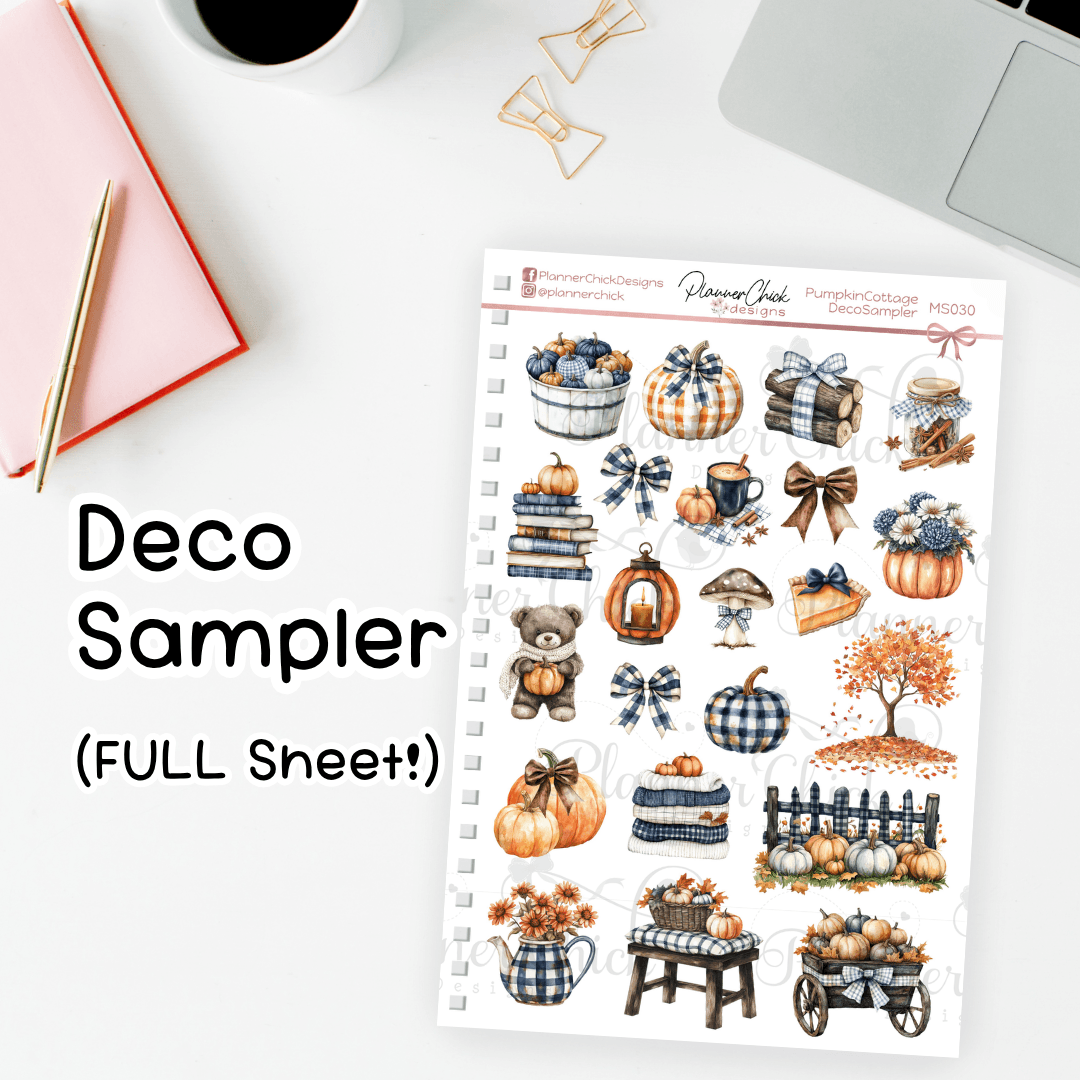 Pumpkin Cottage ~ Decorative Sampler (FULL Sheet!)