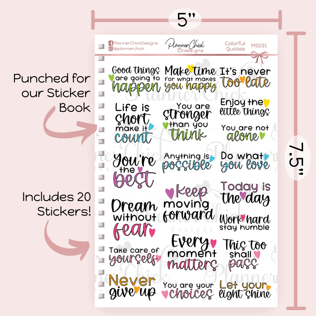 Colorful Quotes Collection Colorful Inspirational Quotes – PlannerChickDesigns
