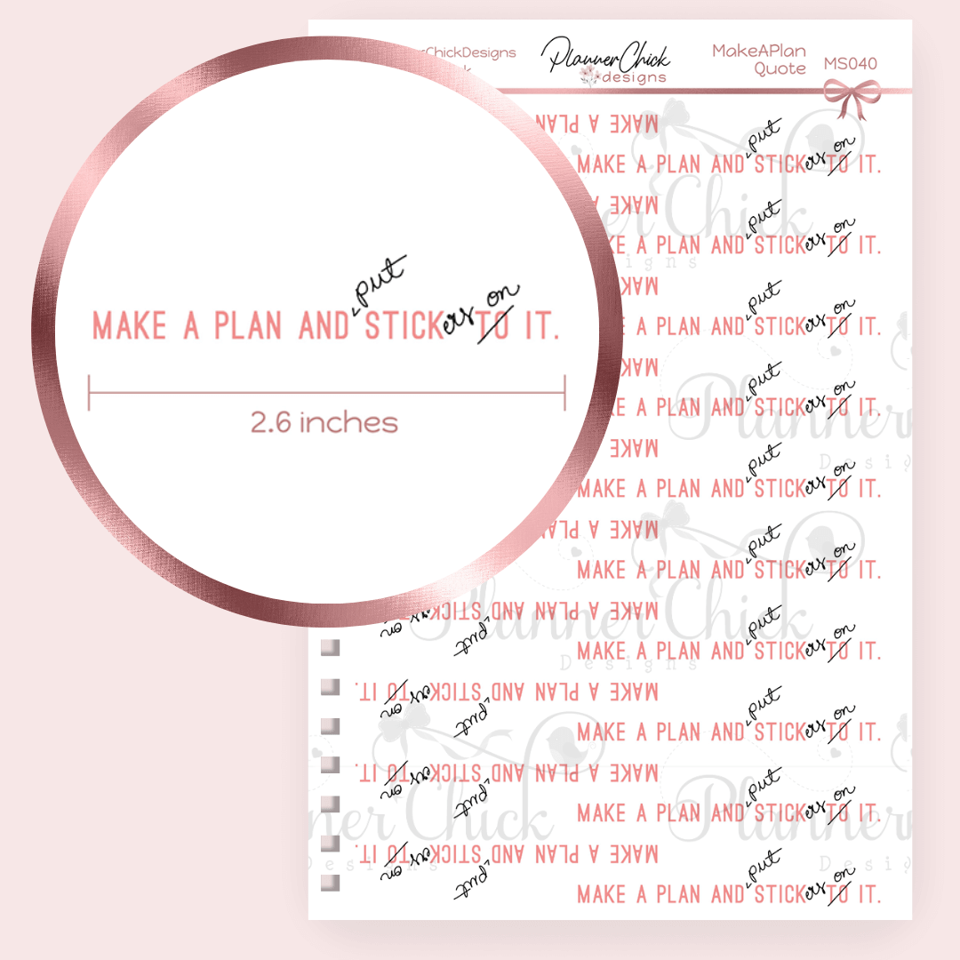 "Make A Plan" Quote