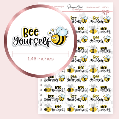 Bee Yourself Quote Planner Stickers