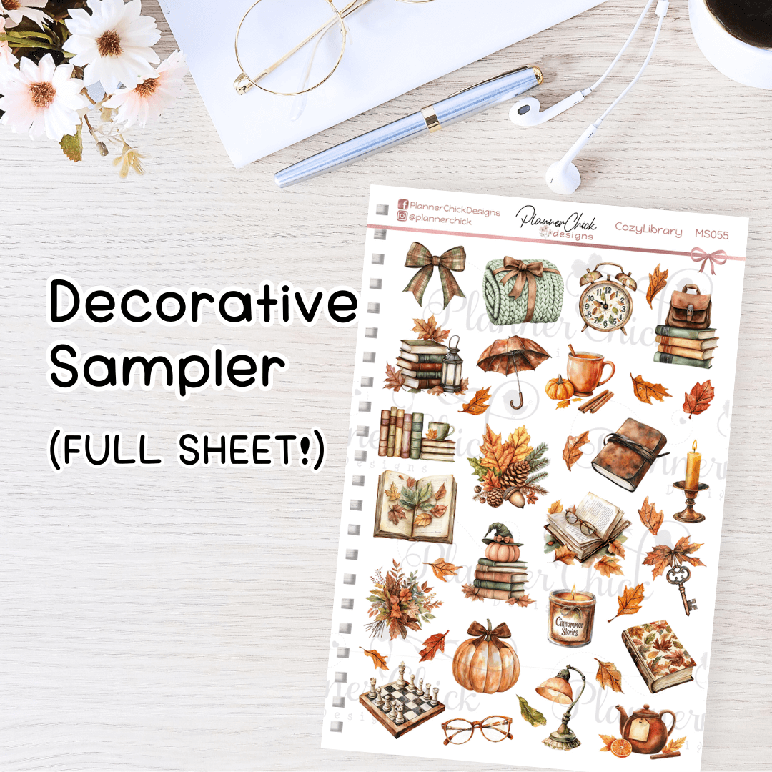 Cozy Library ~ Decorative Sampler (FULL SHEET!)