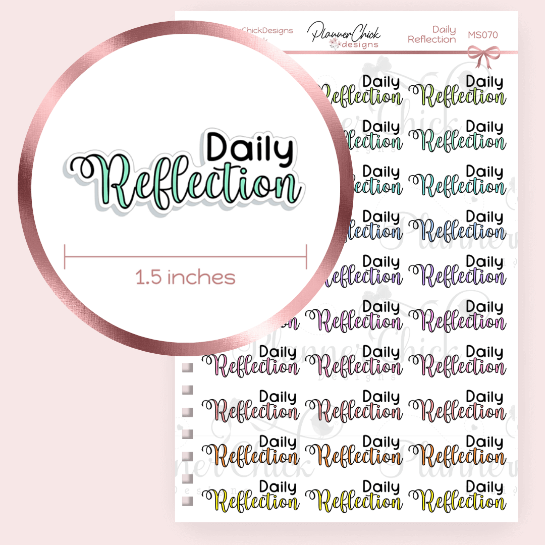 Reflection Sticker Example Daily Reflection Planner Stickers – PlannerChickDesigns