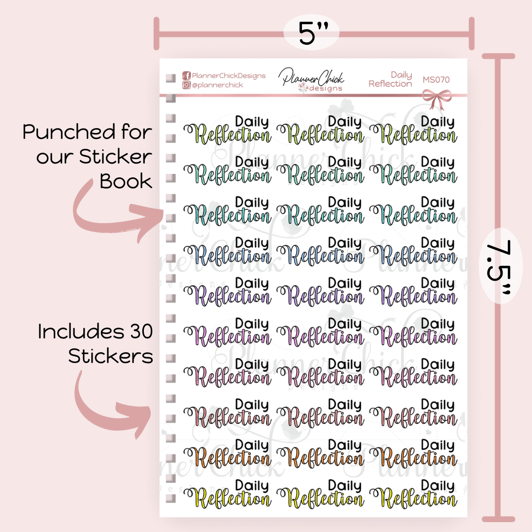 Daily Reflection Planner Stickers