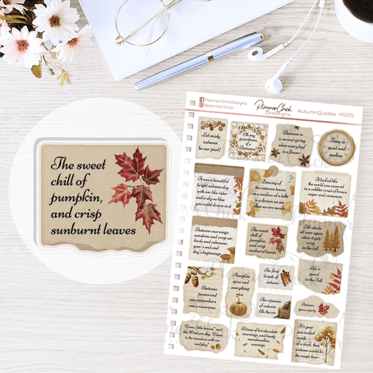 Autumn Quotes Planner Stickers
