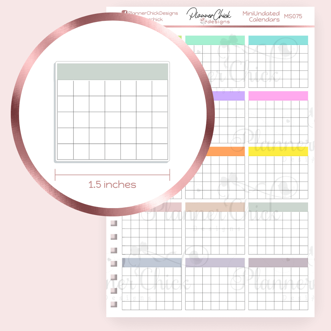 Mini Undated Calendars – PlannerChickDesigns