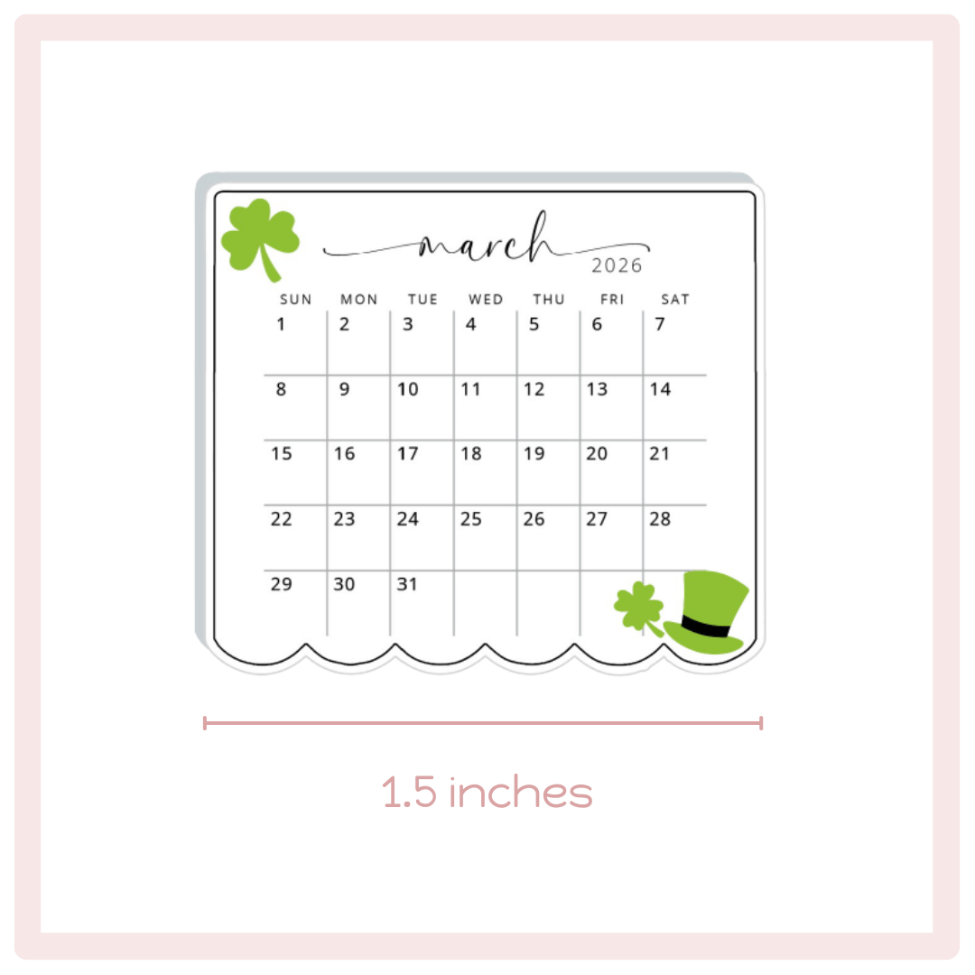 2026 Mini Calendar Planner Stickers