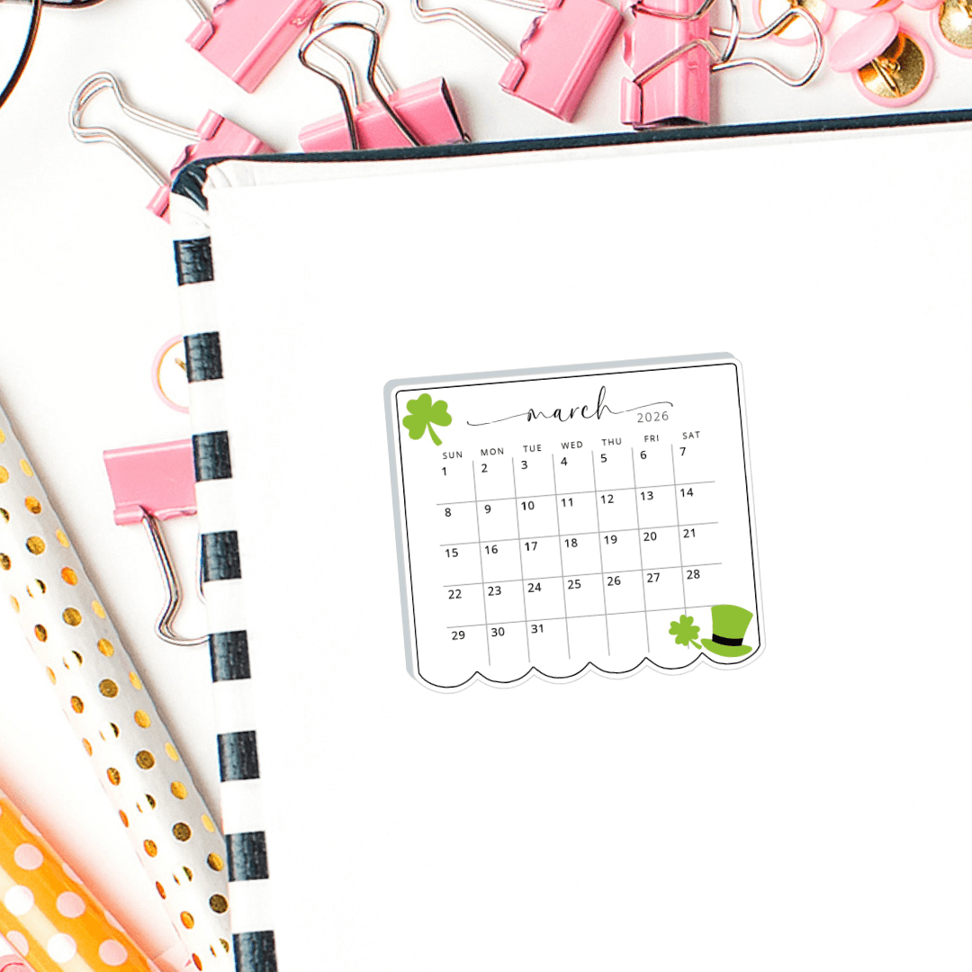 2026 Mini Calendar Planner Stickers