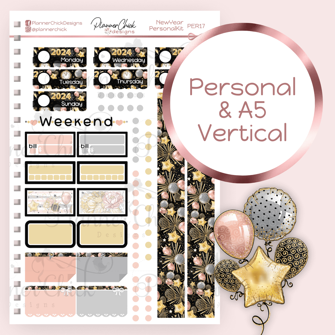 January New Year's Eve '24 - POCKET Mini Weekly Kit Planner stickers – Jump  To It Designs