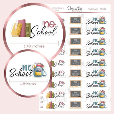 No School Planner Stickers