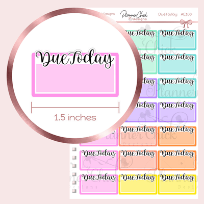 Due Today Planner Stickers