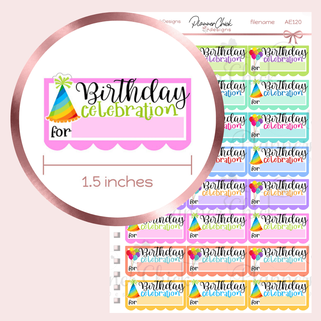 Birthday Celebration Planner Stickers