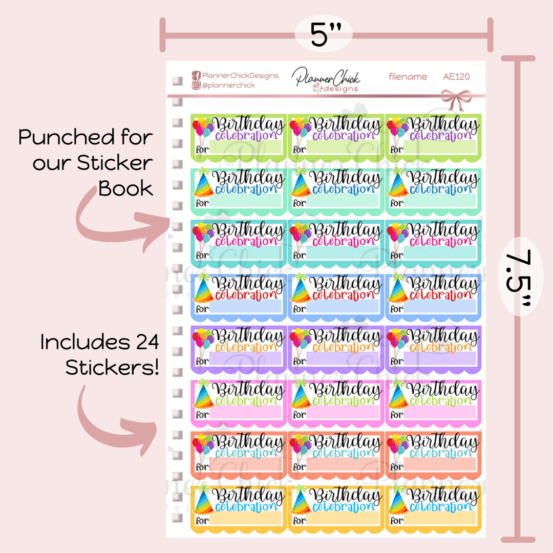 Birthday Celebration Planner Stickers