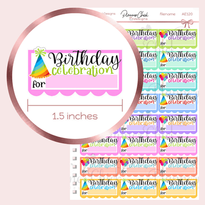 Birthday Celebration Planner Stickers