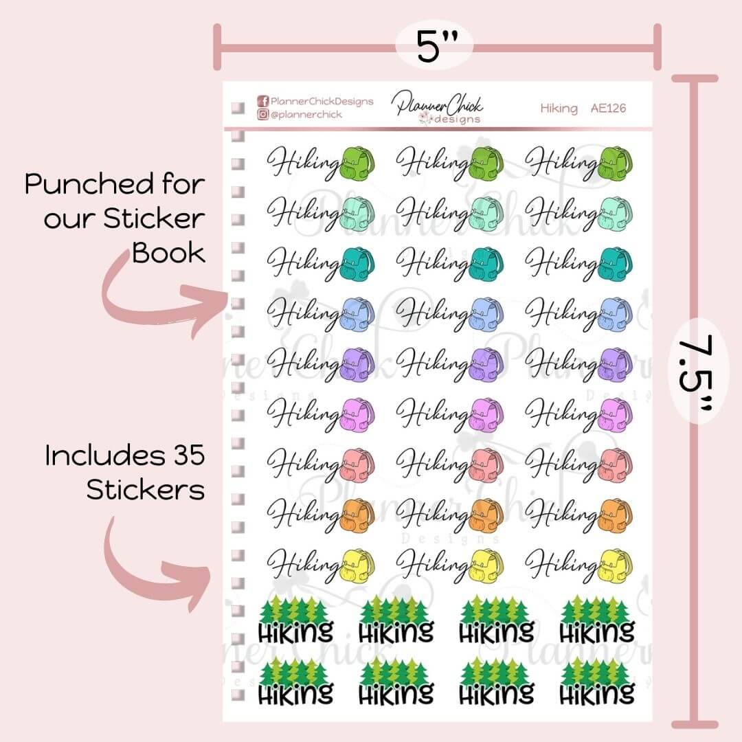 Hiking Planner Stickers
