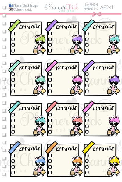 Doodle Girl ~ Errands Checklist