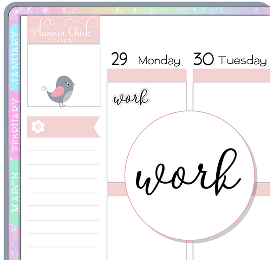 Work Script Planner Stickers