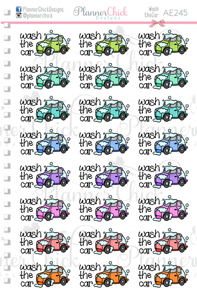 Wash the Car Planner Stickers