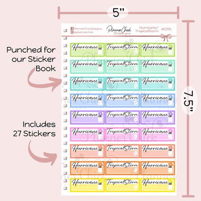 Hurricane Planner Stickers