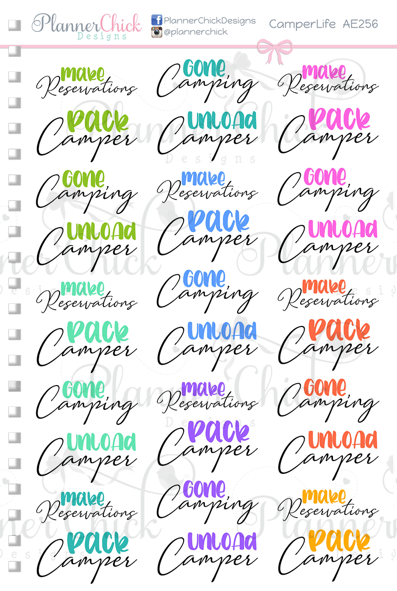 Camper Life Planner Stickers