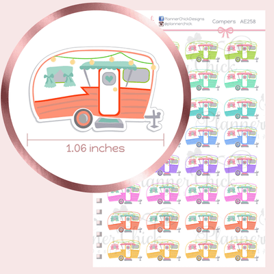 Colorful Camper Planner Stickers