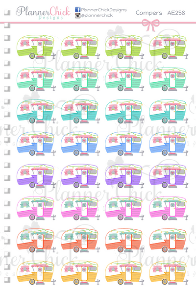 Colorful Camper Planner Stickers