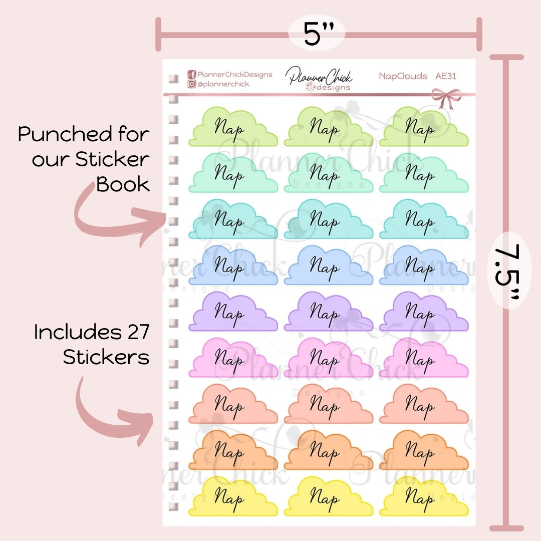 Nap Clouds Planner Stickers