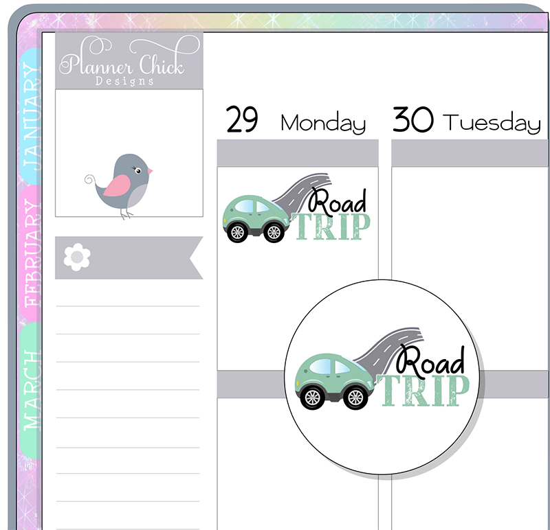 Road Trip Planner Stickers