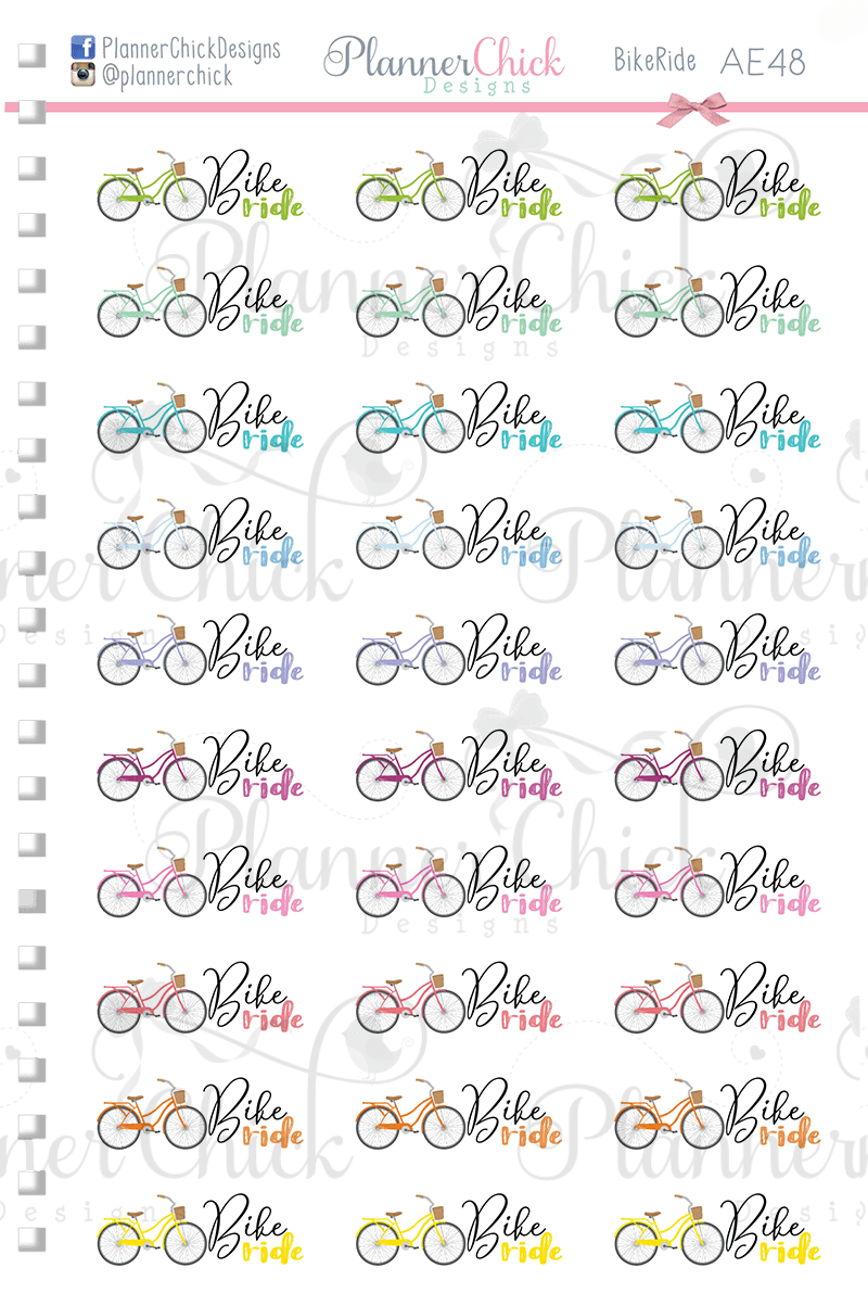 Bike Ride Planner Stickers