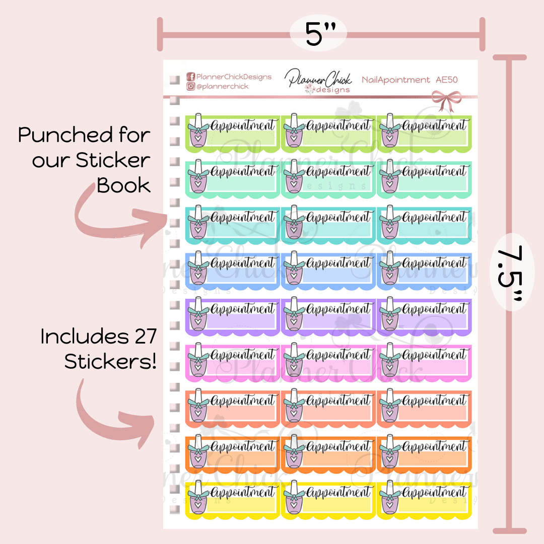 Nail Appointment Planner Stickers
