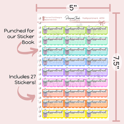 Nail Appointment Planner Stickers