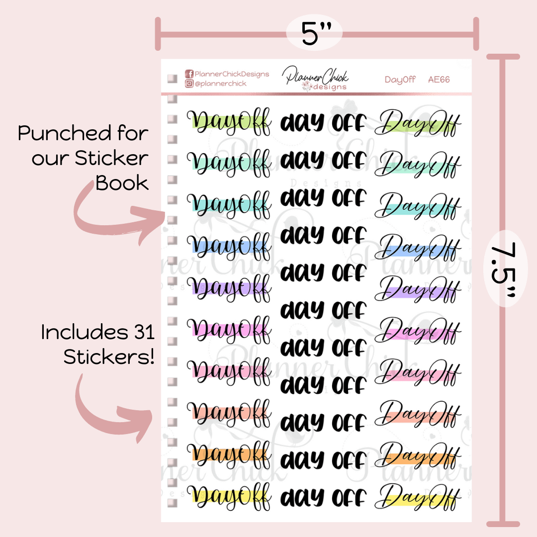 Day Off Planner Stickers