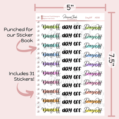 Day Off Planner Stickers