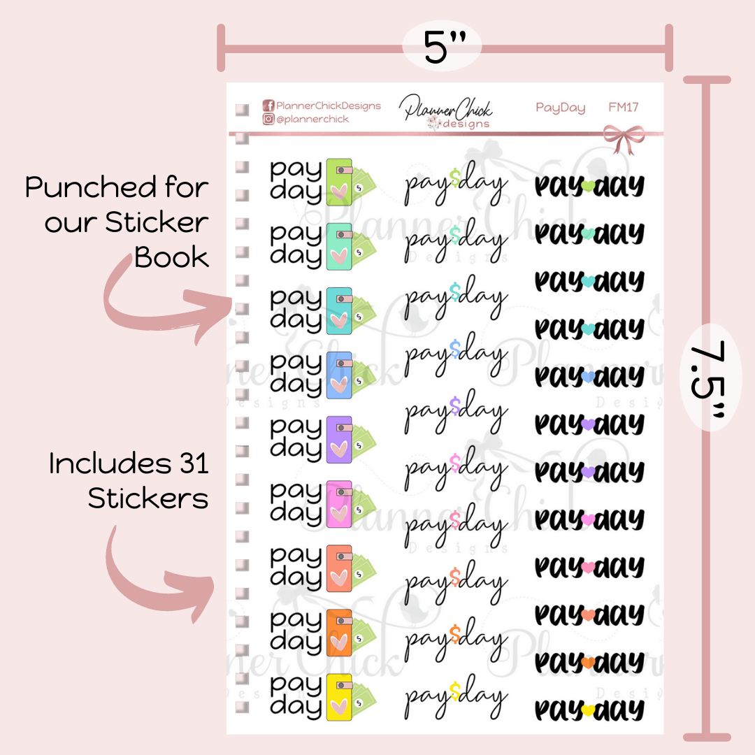 Pay Day Planner Stickers