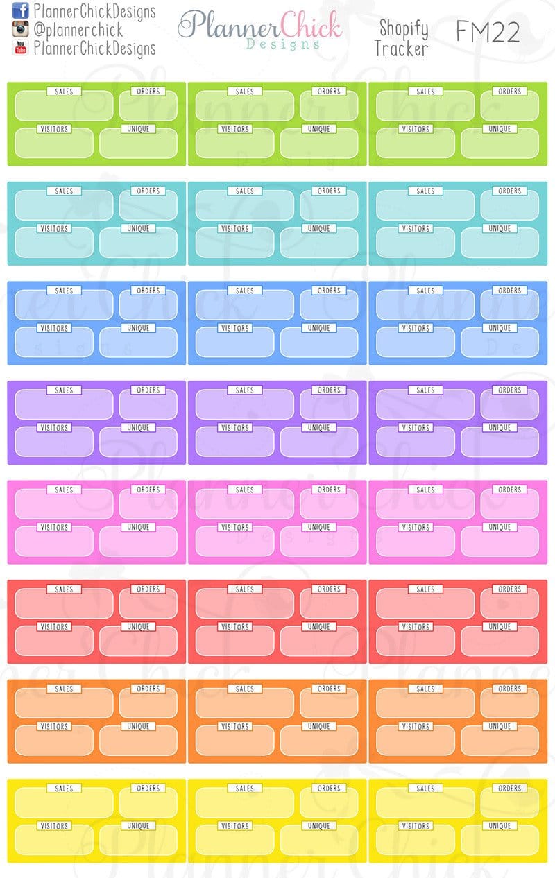 Shopify Tracker PlannerChickDesigns