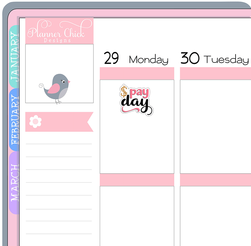 Pay Day Planner Stickers - Small