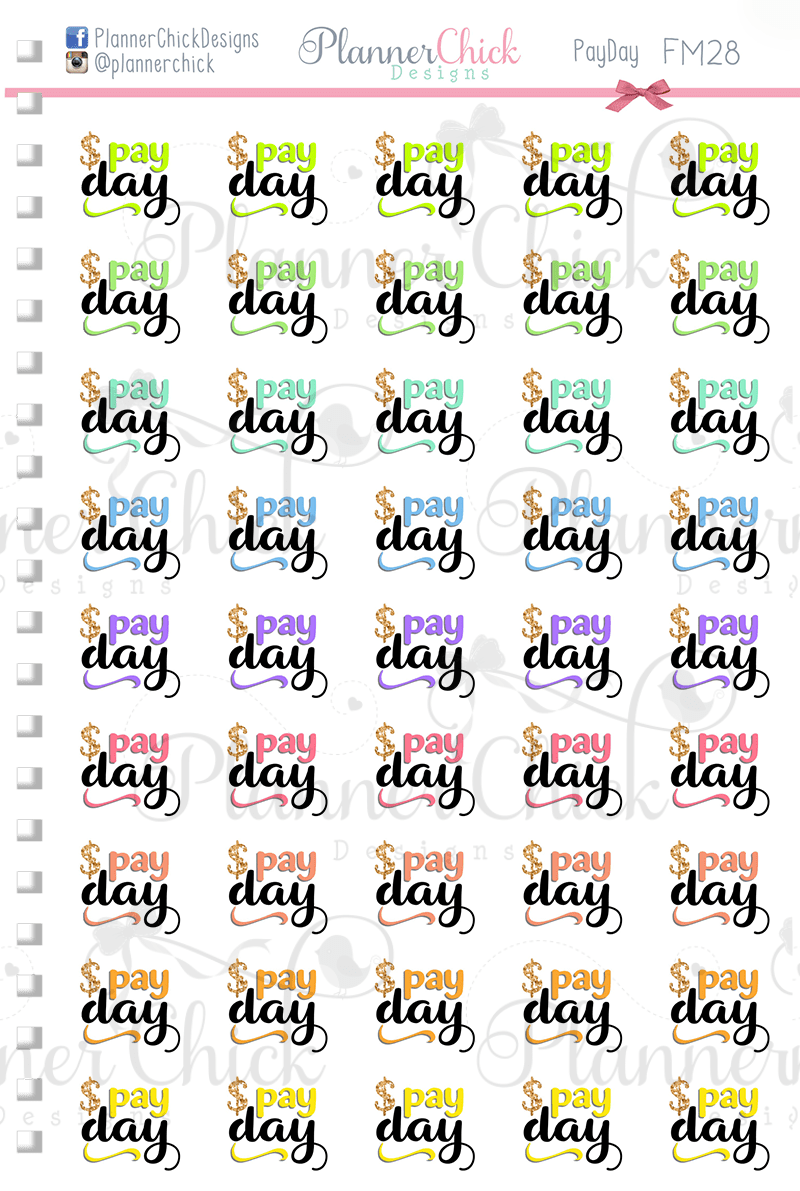 Pay Day Planner Stickers - Small