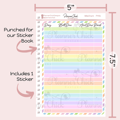 Bills Chart Giant Sticker