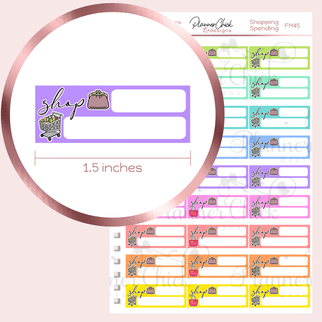 Shopping Spending Planner Stickers