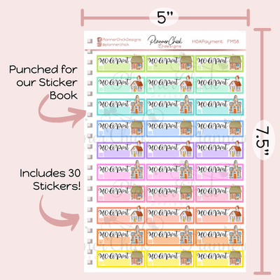 HOA Payment Planner Stickers