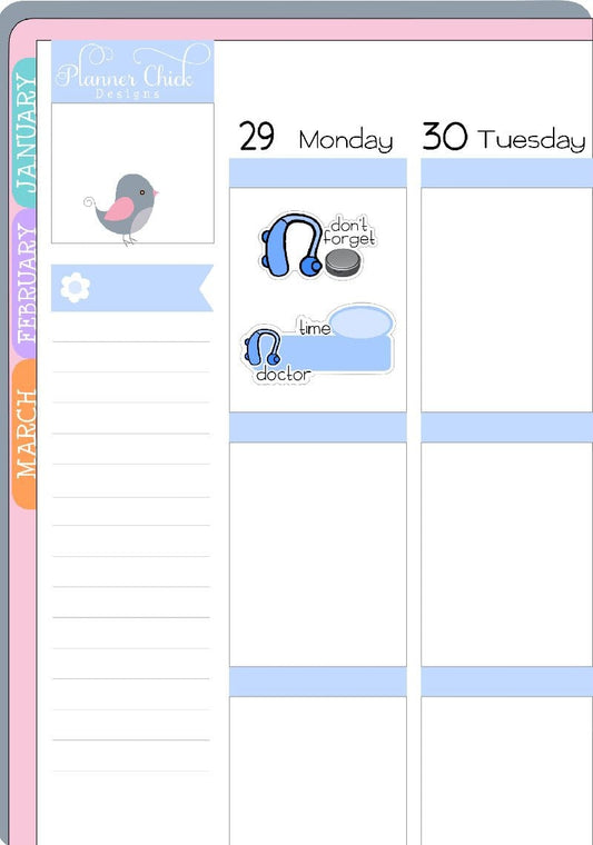 Hearing Aid Planner Stickers