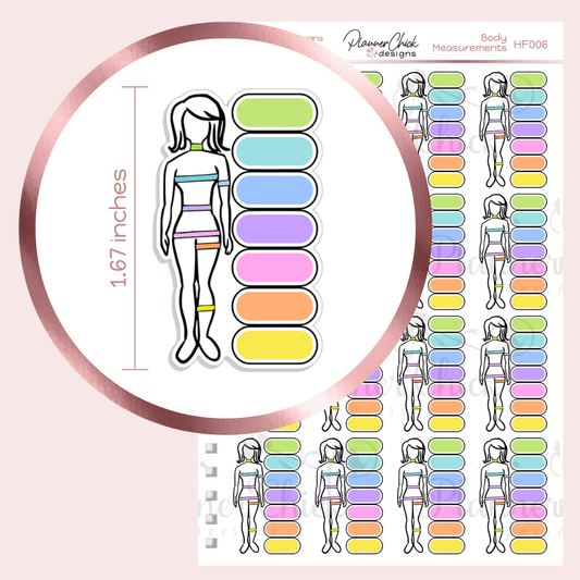 Body Measurements Planner Stickers