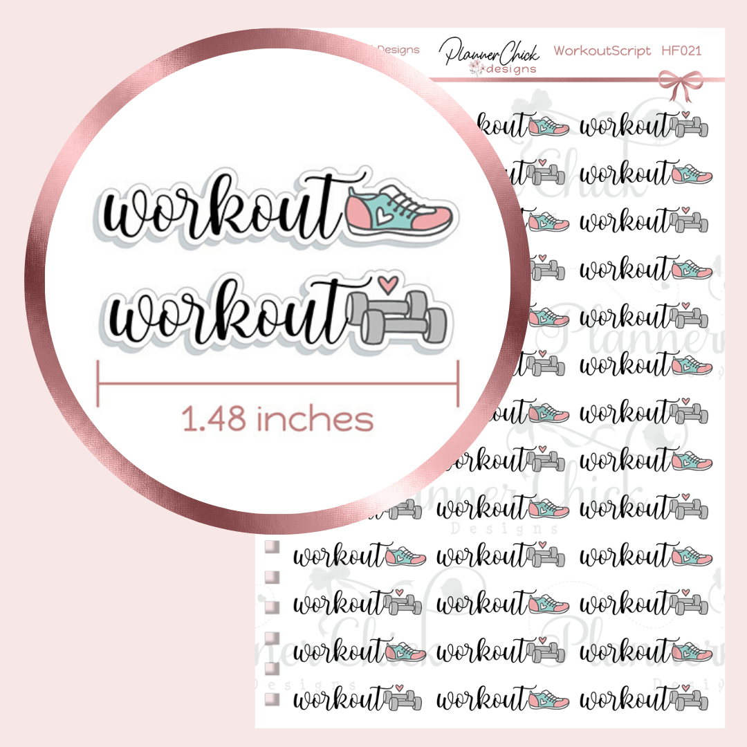 Work Out Plan Sticker Workout Script Planner Stickers – PlannerChickDesigns