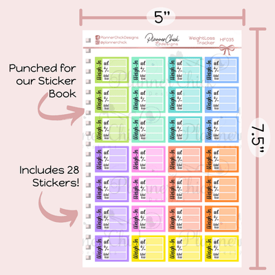 Weight Loss Tracker Planner Stickers