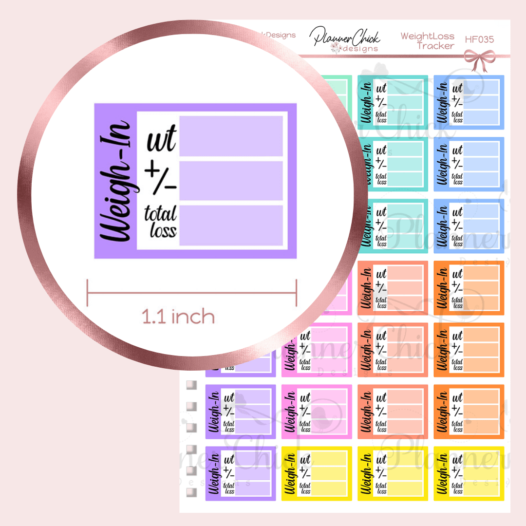 Weight Loss Tracker Planner Stickers