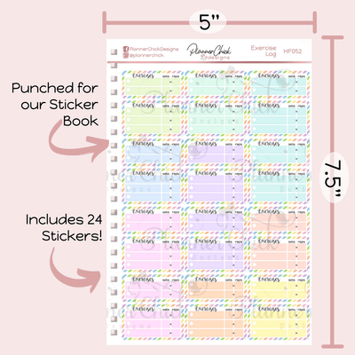 Exercise Log Planner Stickers