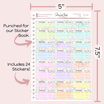 Exercise Log Planner Stickers