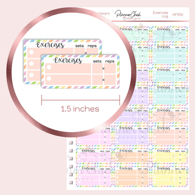 Exercise Log Planner Stickers