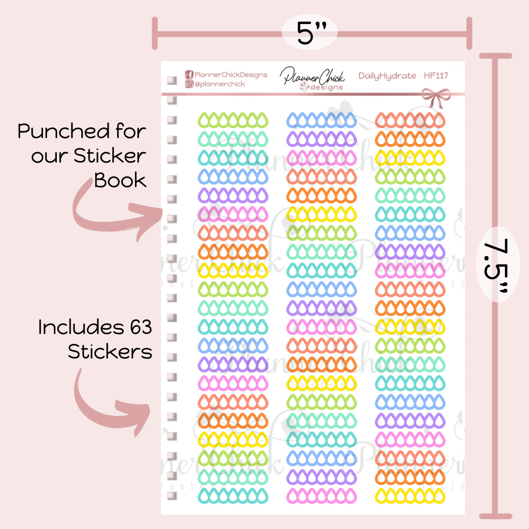 Daily Hydrate Planner Stickers – PlannerChickDesigns