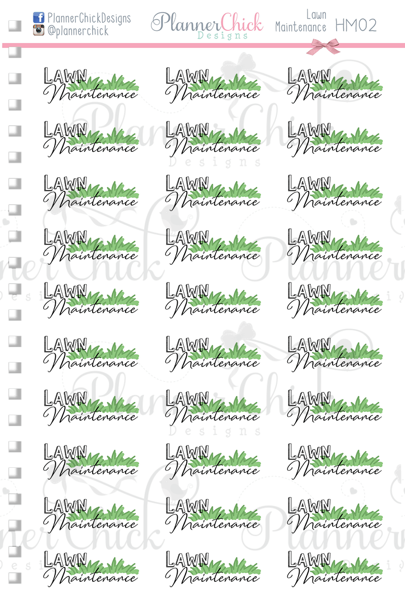 Lawn Maintenance Planner Stickers